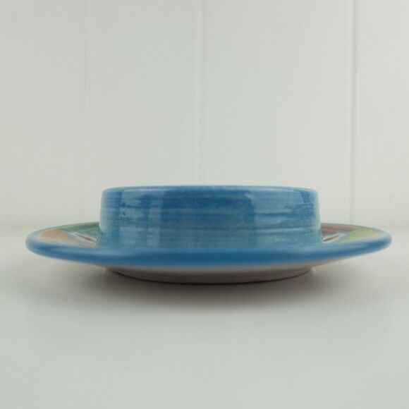 Mexican Colorful Pottery Art Covered Butter Cheese Dish Signed By The Artist - Picture 7 of 12